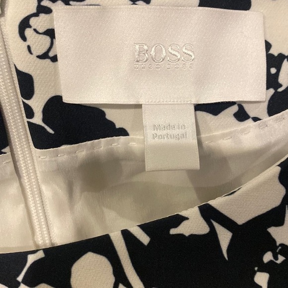 Hugo Boss Donisa Floral Sheath Dress Size 10 – Retro Orange Multi Print - Picture 5 of 8